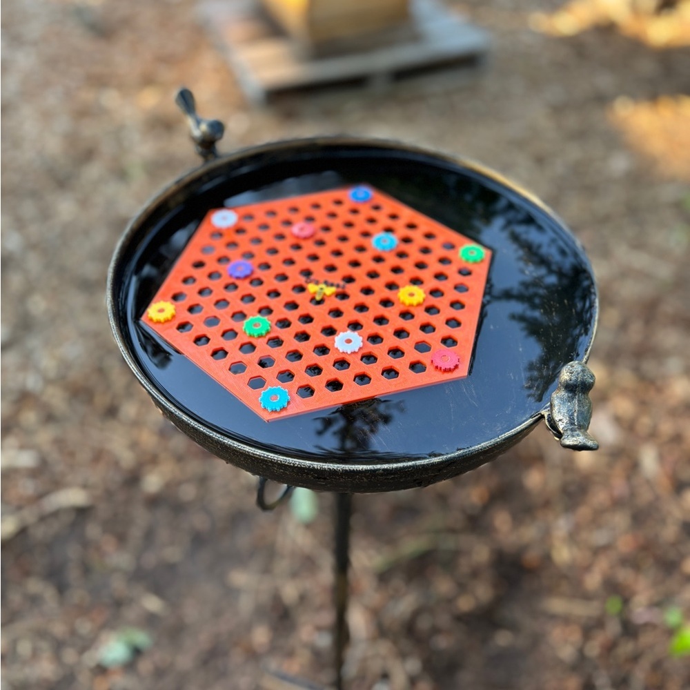 Colorful Hexagonal pollinator hydration station-designed printed by me pack of 4 - Picture 4 of 9